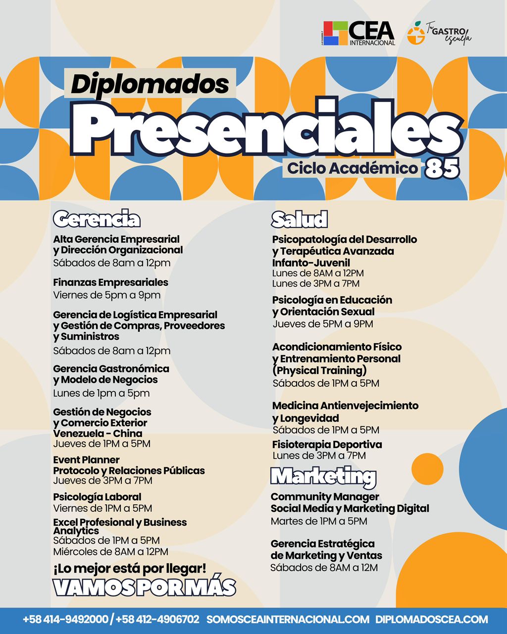 Diplomados Presenciales Ciclo 85